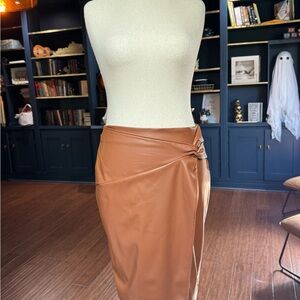 Chic Brown Midi Skirt